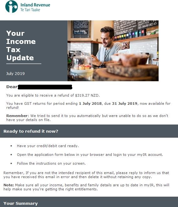 IRD scam email
